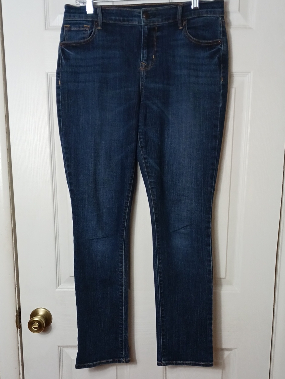 Old Navy Curvy Straight Jeans Dark Wash Stretch Denim Classic Chic Size 6 Short